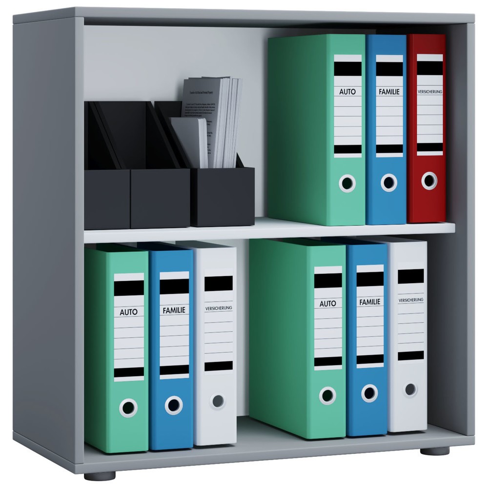 Produktabbildung Nr. 1: VCM Büroregal Lona, 2 Fächer, HxBxT 740 x 700 x 400 mm, grau