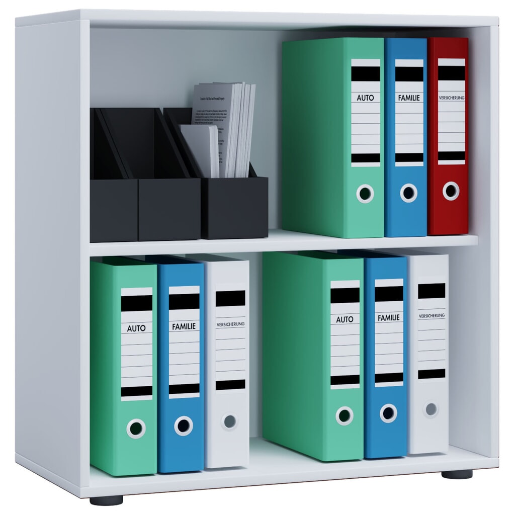 VCM Büroregal Lona, 2 Fächer, HxBxT 740 x 700 x 400 mm, weiß Produktabbildung: VCM Büroregal Lona, 2 Fächer, HxBxT 740 x 700 x 400 mm, weiß