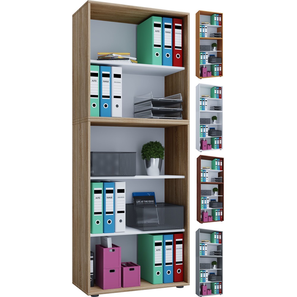 Produktabbildung Nr. 3: VCM Büroregal Lona, 5 Fächer, HxBxT 1.780 x 700 x 400 mm, weiß