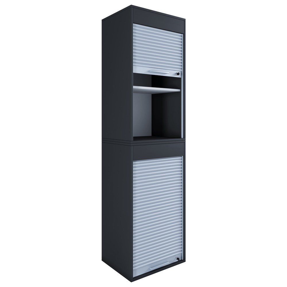 Produktabbildung: VCM Büroschrank Aktos XL, schwarz