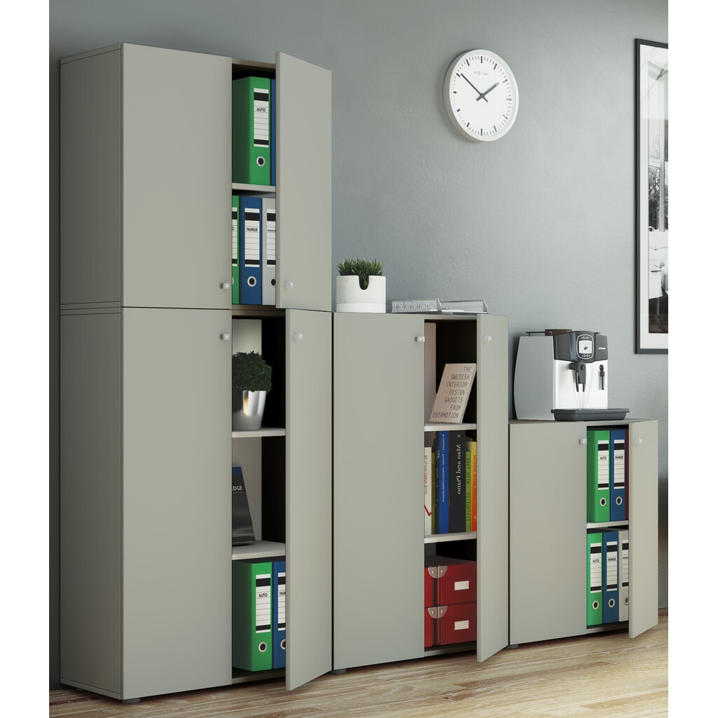 VCM Büroschrank Lona L mit Drehtüren, grau Produktabbildung Nr. 4: VCM Büroschrank Lona L mit Drehtüren, grau