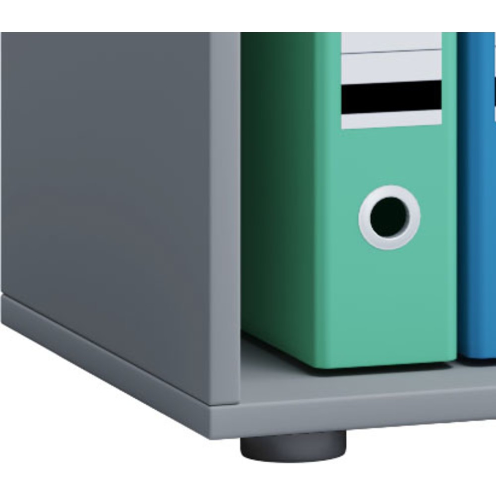 Produktabbildung Nr. 2: VCM Büroschrank Lona mit Schiebetüren, 2 Fächer, HxBxT 740 x 700 x 400 mm, grau