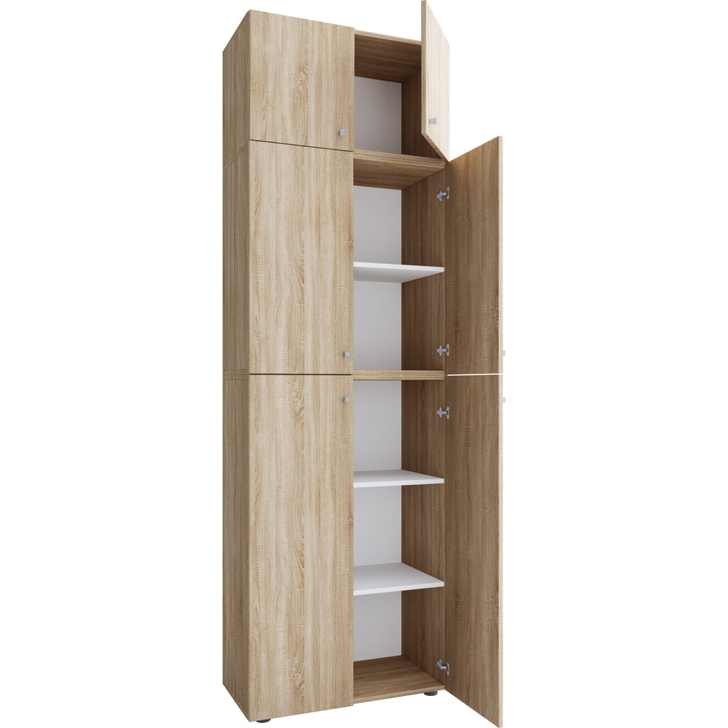 Produktabbildung: VCM Büroschrank Lona XXL Drehtüren, mit Aufsatz, Sonoma-Eiche
