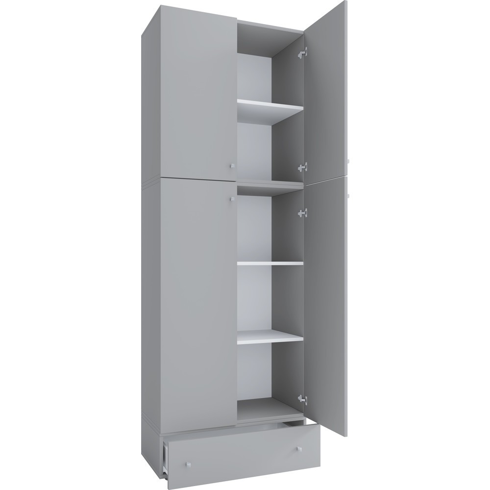 Produktabbildung: VCM Büroschrank Lona XXL Drehtüren, mit Schublade, grau