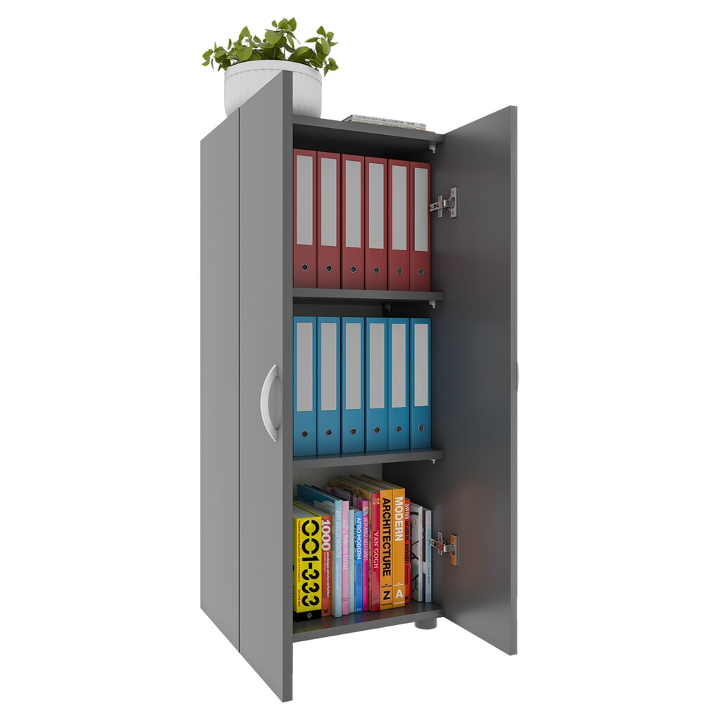 VCM Büroschrank Ulas 3-fach, anthrazit Produktabbildung: VCM Büroschrank Ulas 3-fach, anthrazit