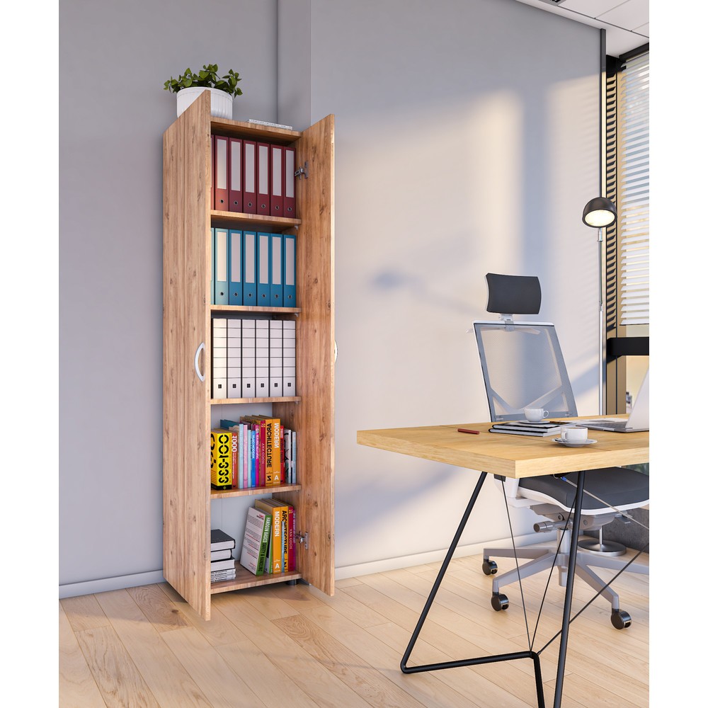 Produktabbildung Nr. 3: VCM Büroschrank Ulas-XL 5-fach, Honig-Eiche
