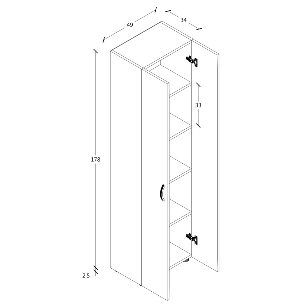 Produktabbildung Nr. 5: VCM Büroschrank Ulas-XL 5-fach, Honig-Eiche