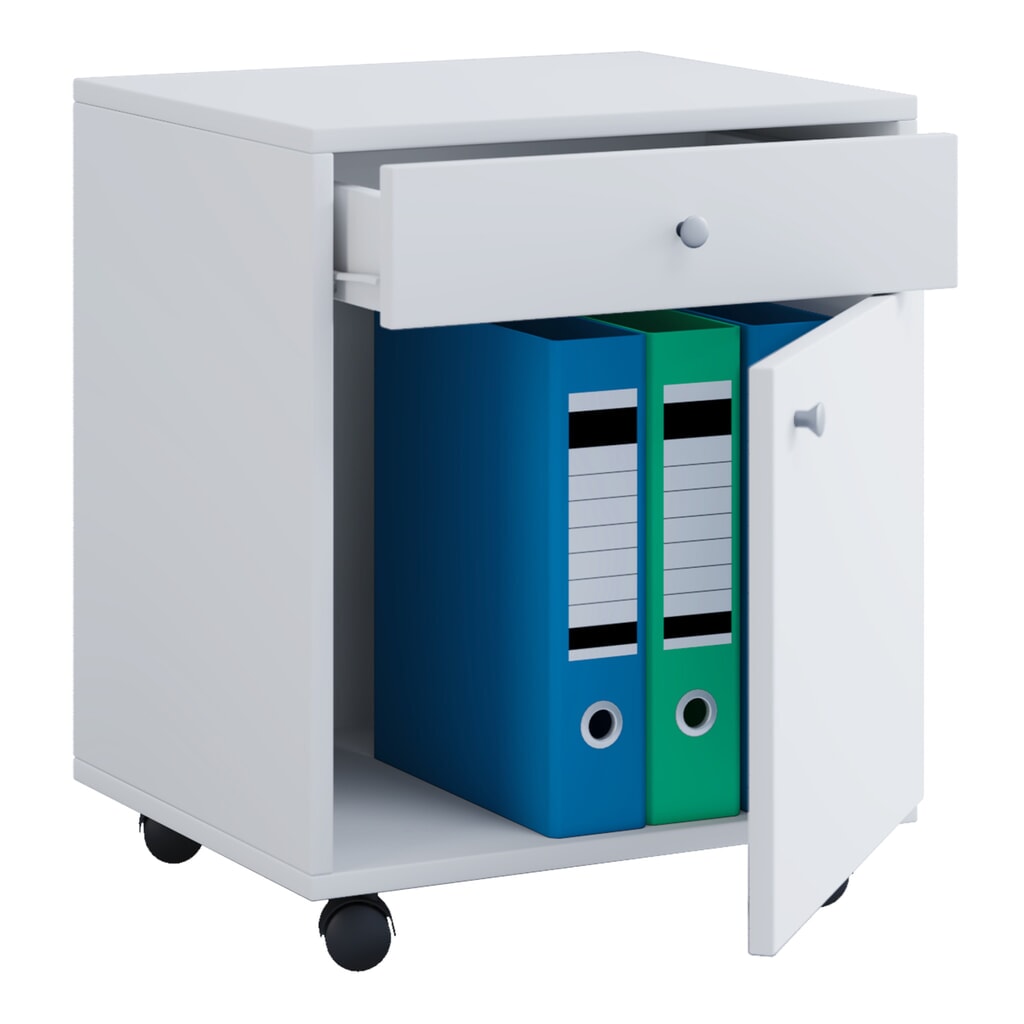 VCM Eck-Rollcontainer Masola Maxi, HxBxT 540 x 450 x 380 mm, weiß Produktabbildung: VCM Eck-Rollcontainer Masola Maxi, HxBxT 540 x 450 x 380 mm, weiß