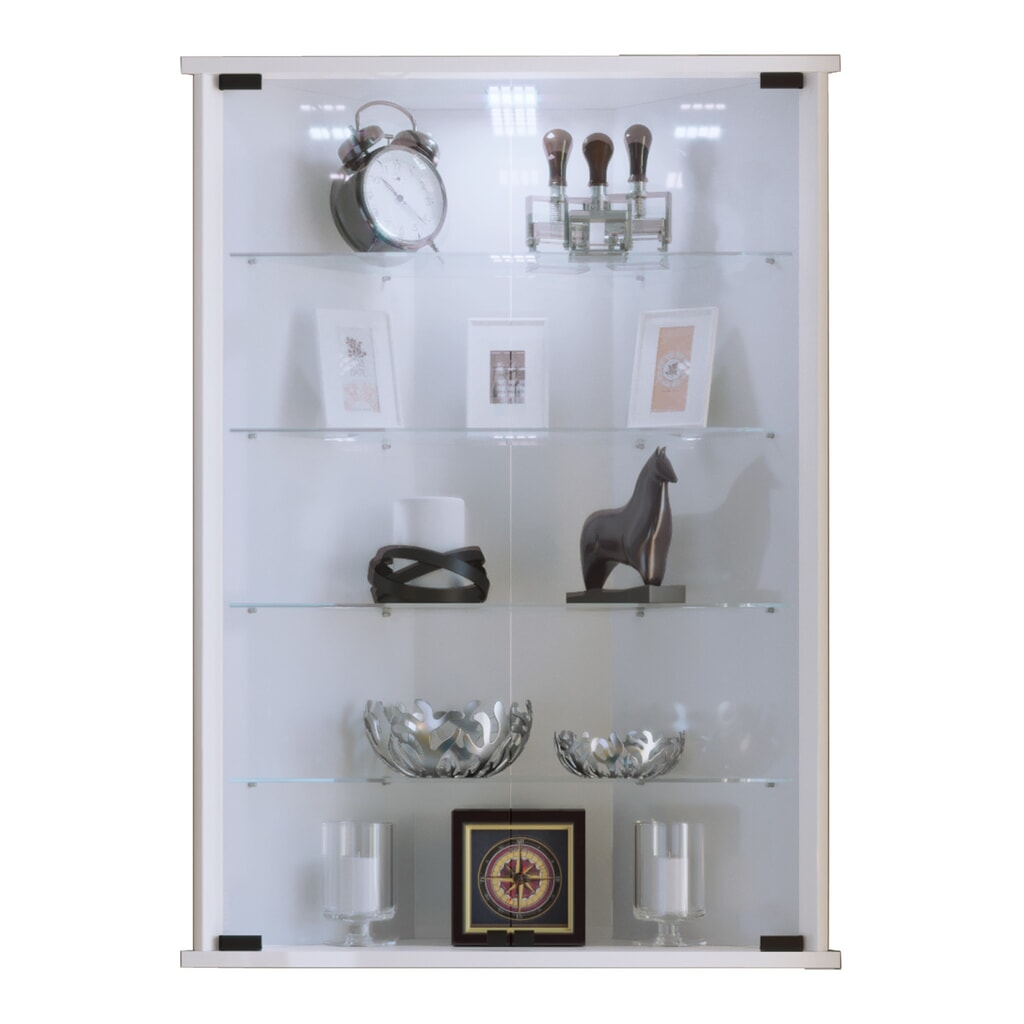 VCM Eckvitrine Vecko, weiß Produktabbildung: VCM Eckvitrine Vecko, weiß
