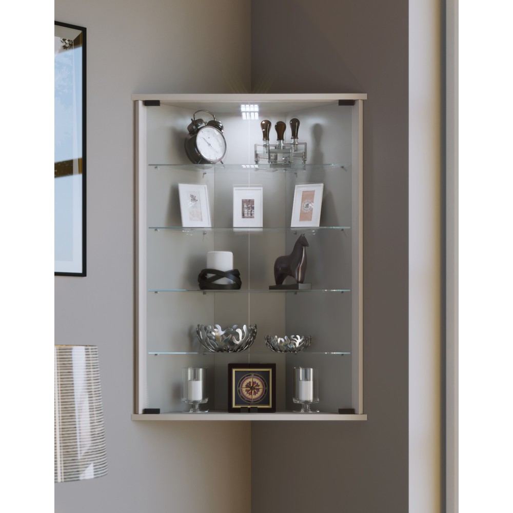Produktabbildung Nr. 2: VCM Eckvitrine Vecko, weiß