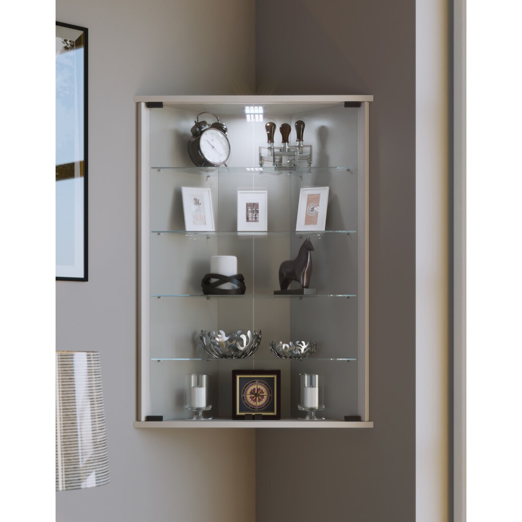 Produktabbildung Nr. 2: VCM Eckvitrine Vecko, weiß