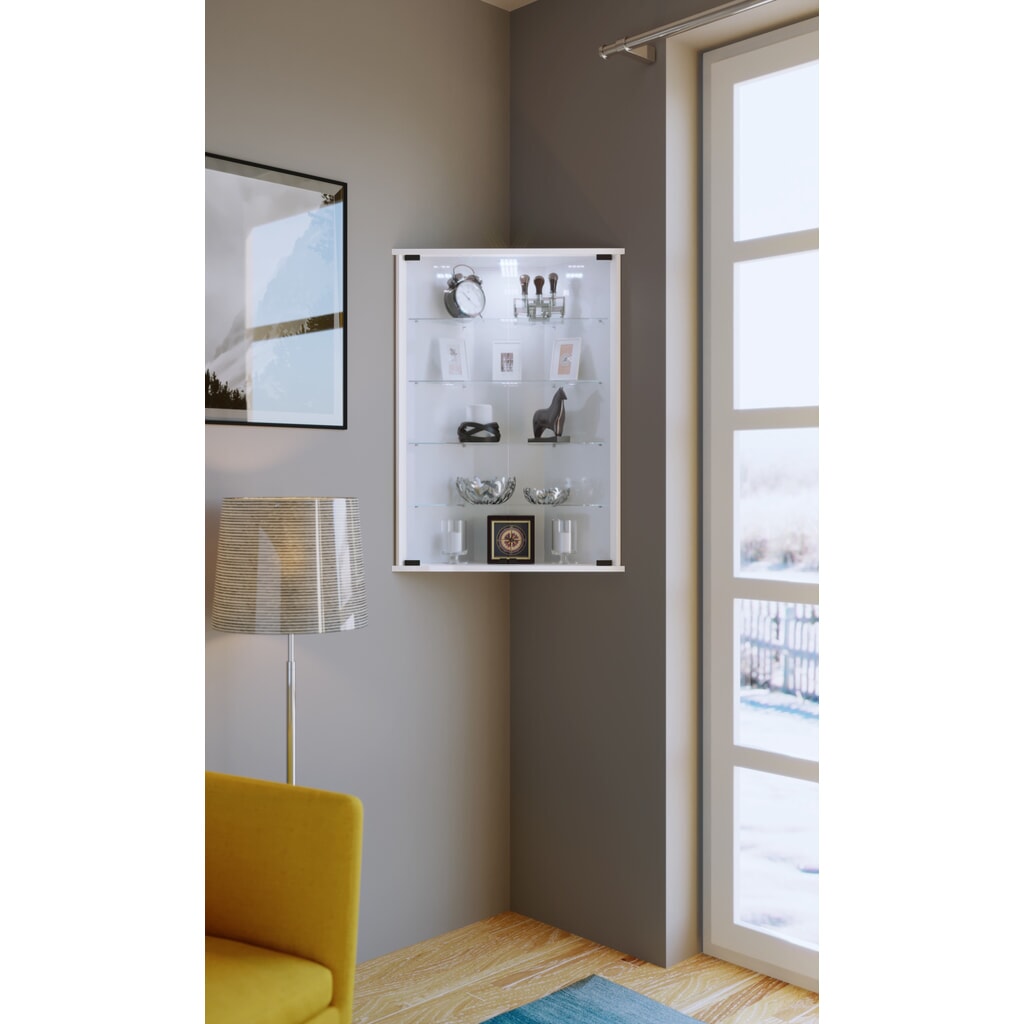 VCM Eckvitrine Vecko, weiß Produktabbildung Nr. 3: VCM Eckvitrine Vecko, weiß