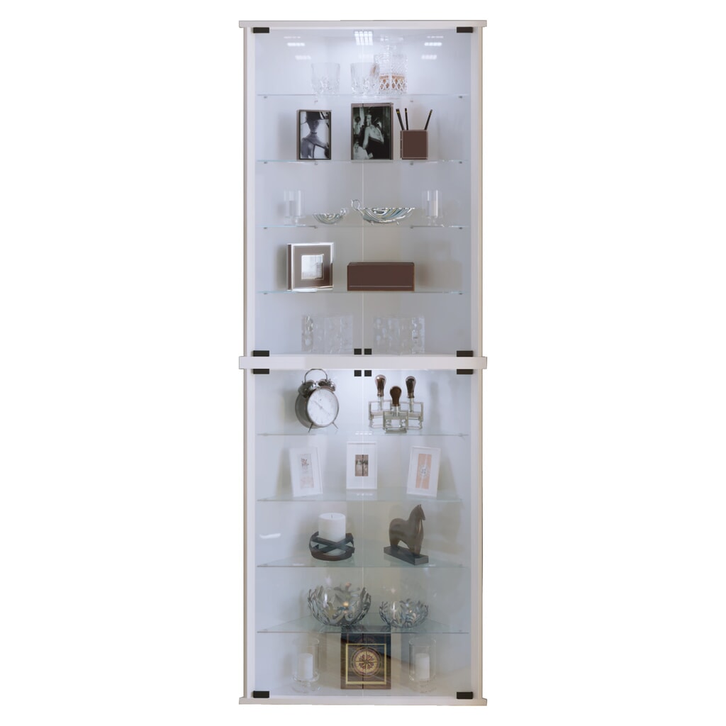 Produktabbildung: VCM Eckvitrine Vecko Maxi, weiß