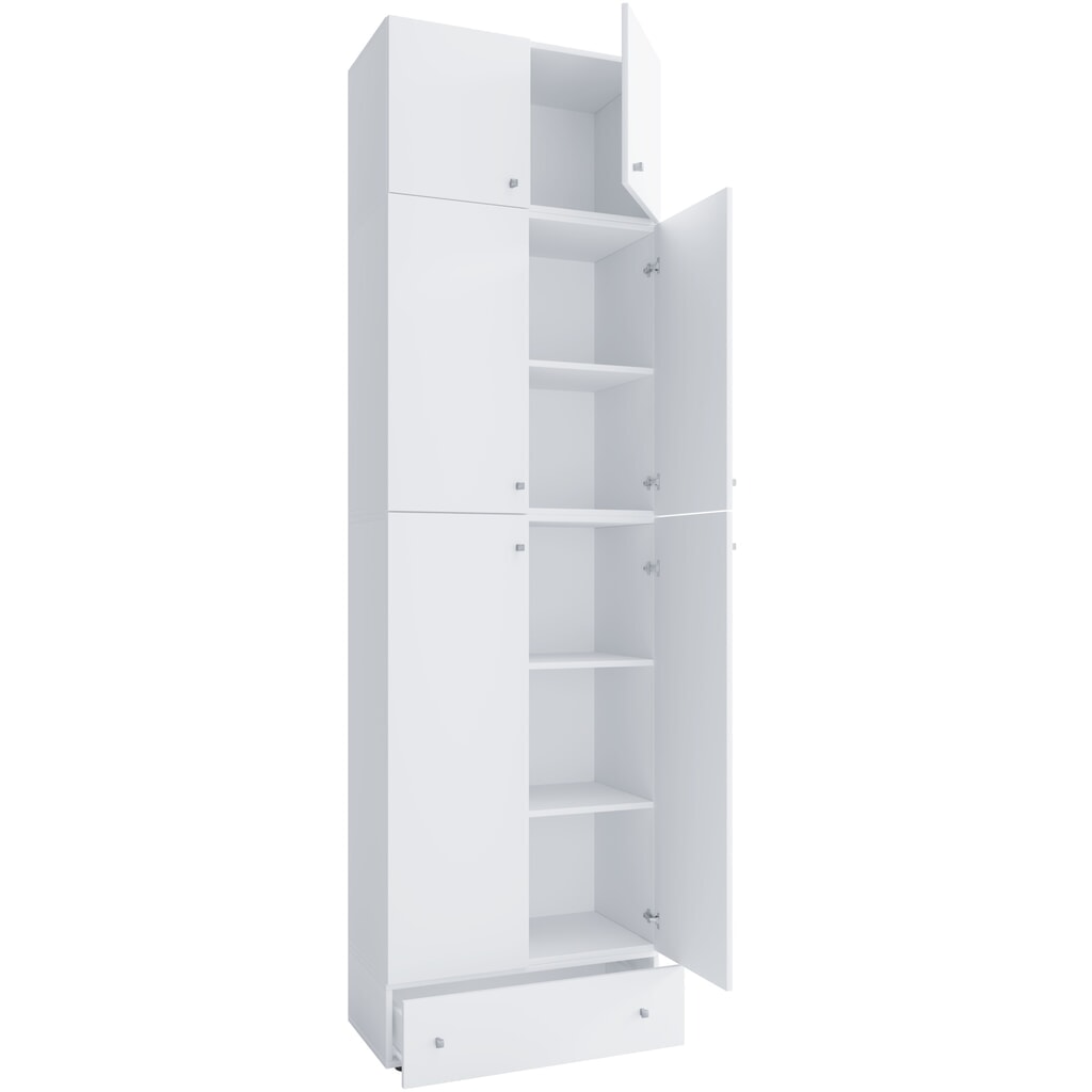 Produktabbildung: VCM Büroschrank Lona XXL Drehtüren, mit Aufsatz u. Schublade, weiß