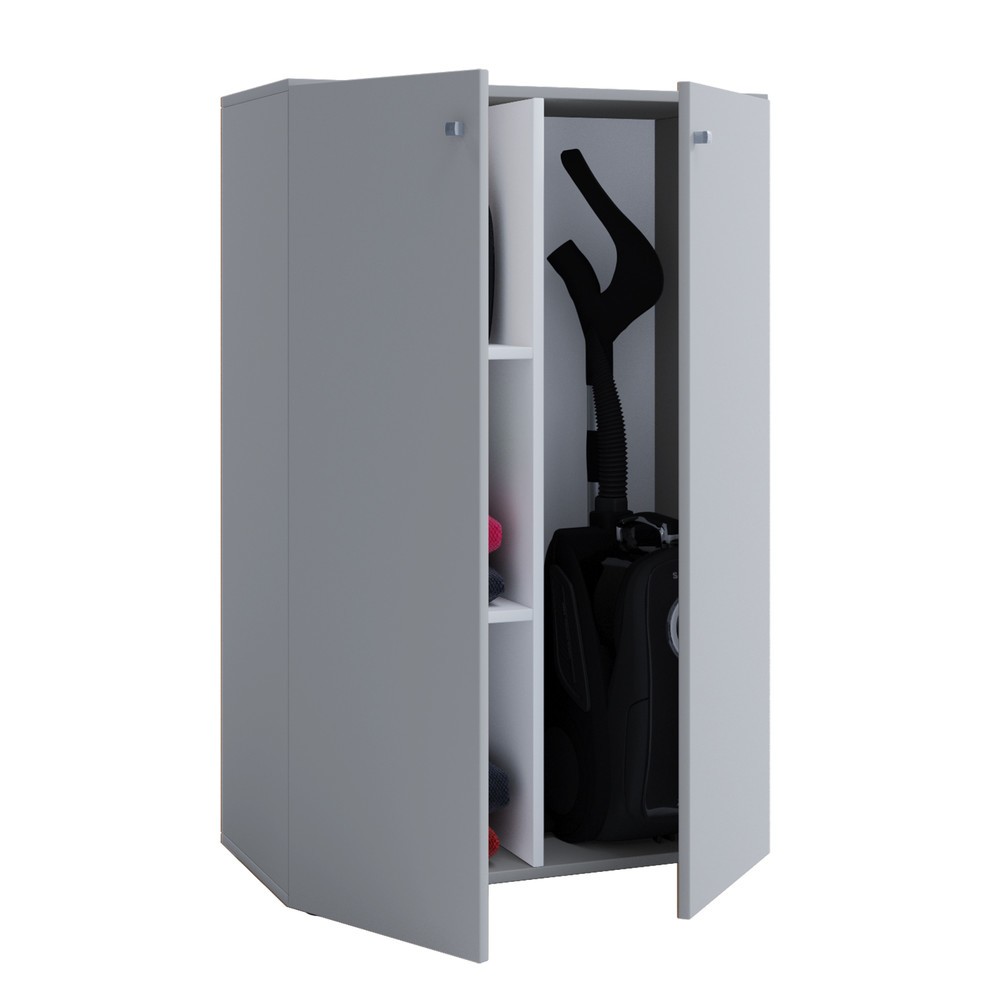 Produktabbildung: VCM Putzschrank Lona Mini mit Türen, grau