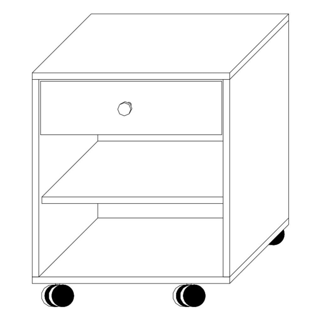 Produktabbildung Nr. 2: VCM Rollcontainer Salda, HxBxT 540 x 450 x 380 mm, weiß