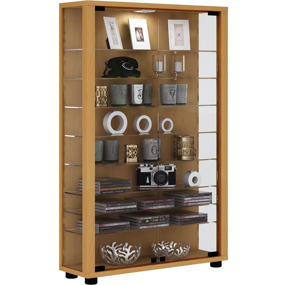 Produktabbildung Nr. 1: VCM Standvitrine Lumo Mini, Buche