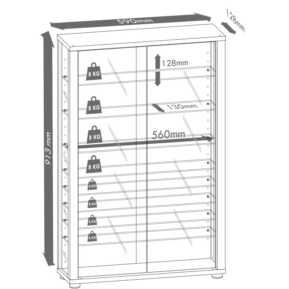 Produktabbildung Nr. 2: VCM Standvitrine Lumo Mini, Buche