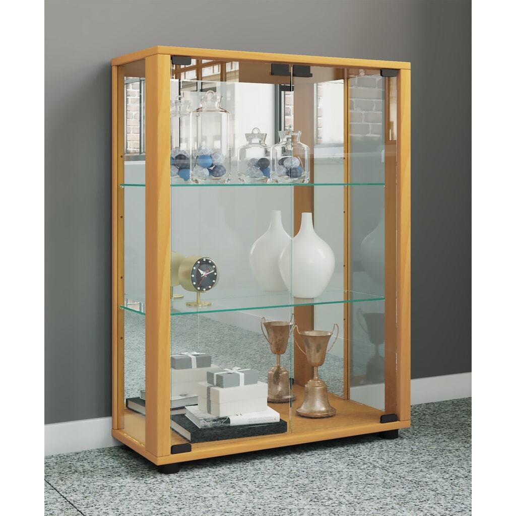 VCM Standvitrine Sintalo mit Spiegel, Buche Produktabbildung Nr. 3: VCM Standvitrine Sintalo mit Spiegel, Buche