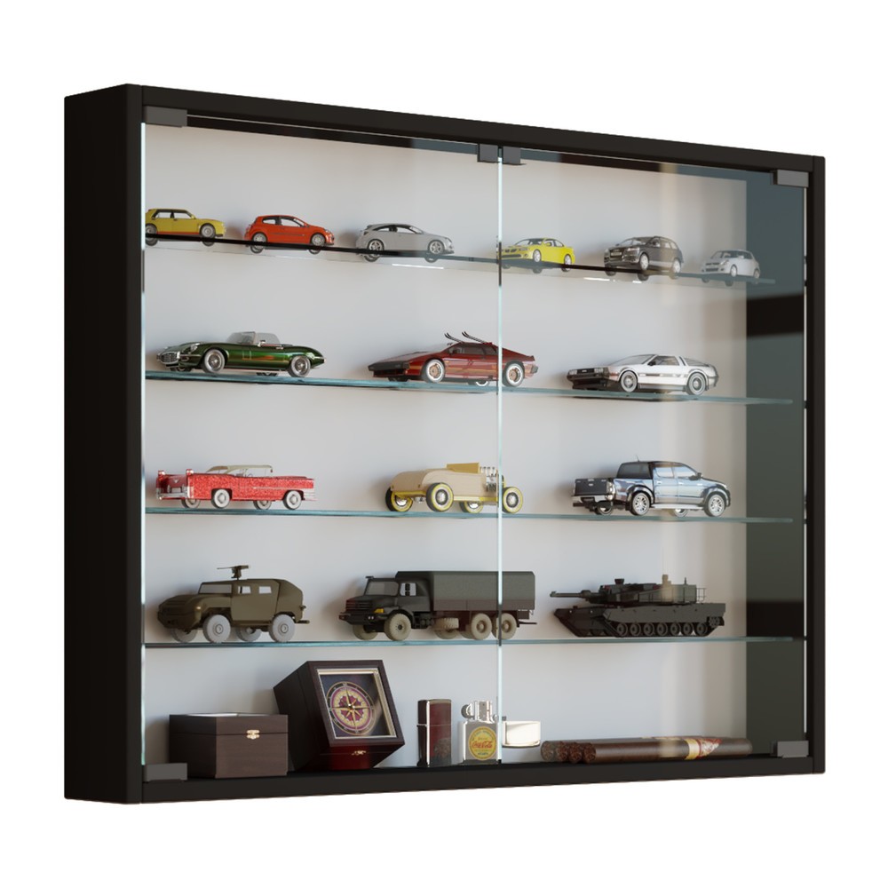 Produktabbildung: VCM Wandvitrine Mandosa L, schwarz