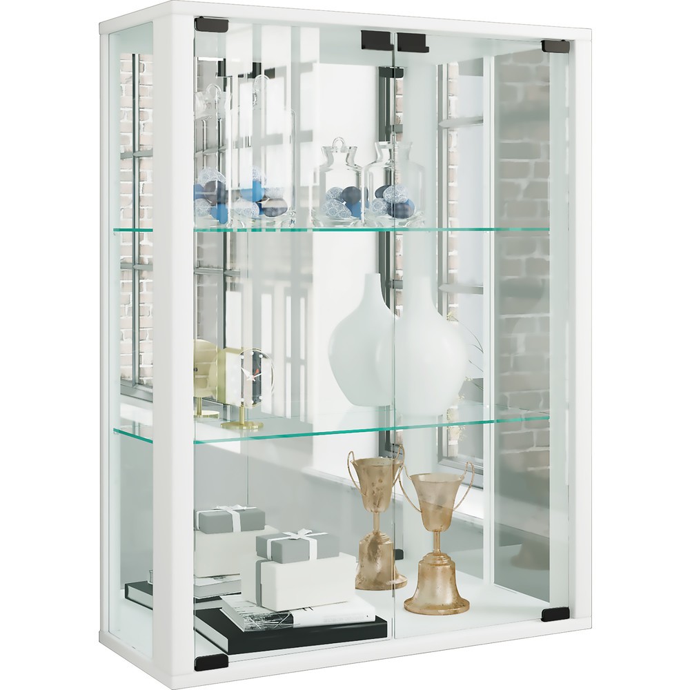 Produktabbildung: VCM Wandvitrine Udina mit Spiegel, weiß