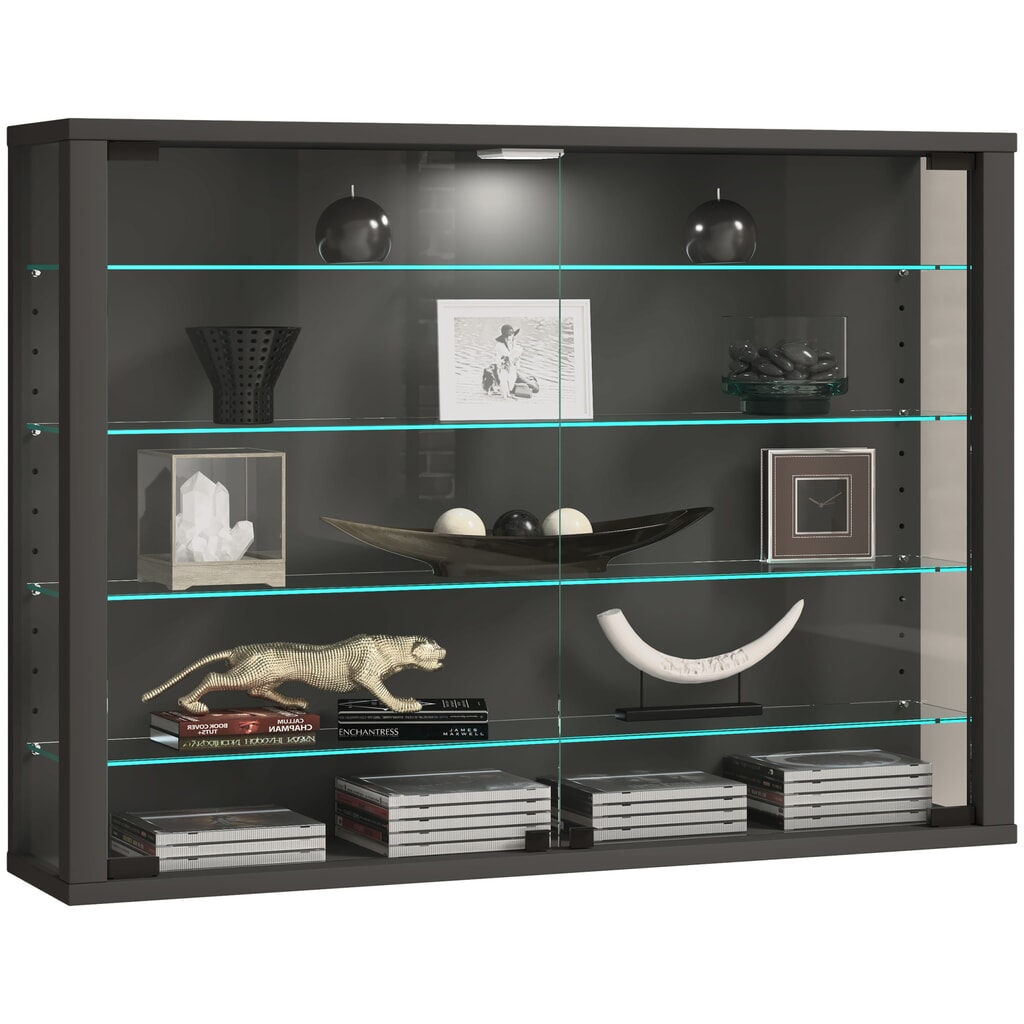 VCM Wandvitrine Vitrosa L, anthrazit Produktabbildung: VCM Wandvitrine Vitrosa L, anthrazit