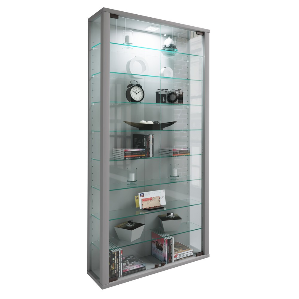 Produktabbildung: VCM Wandvitrine Vitrosa Maxi, silber