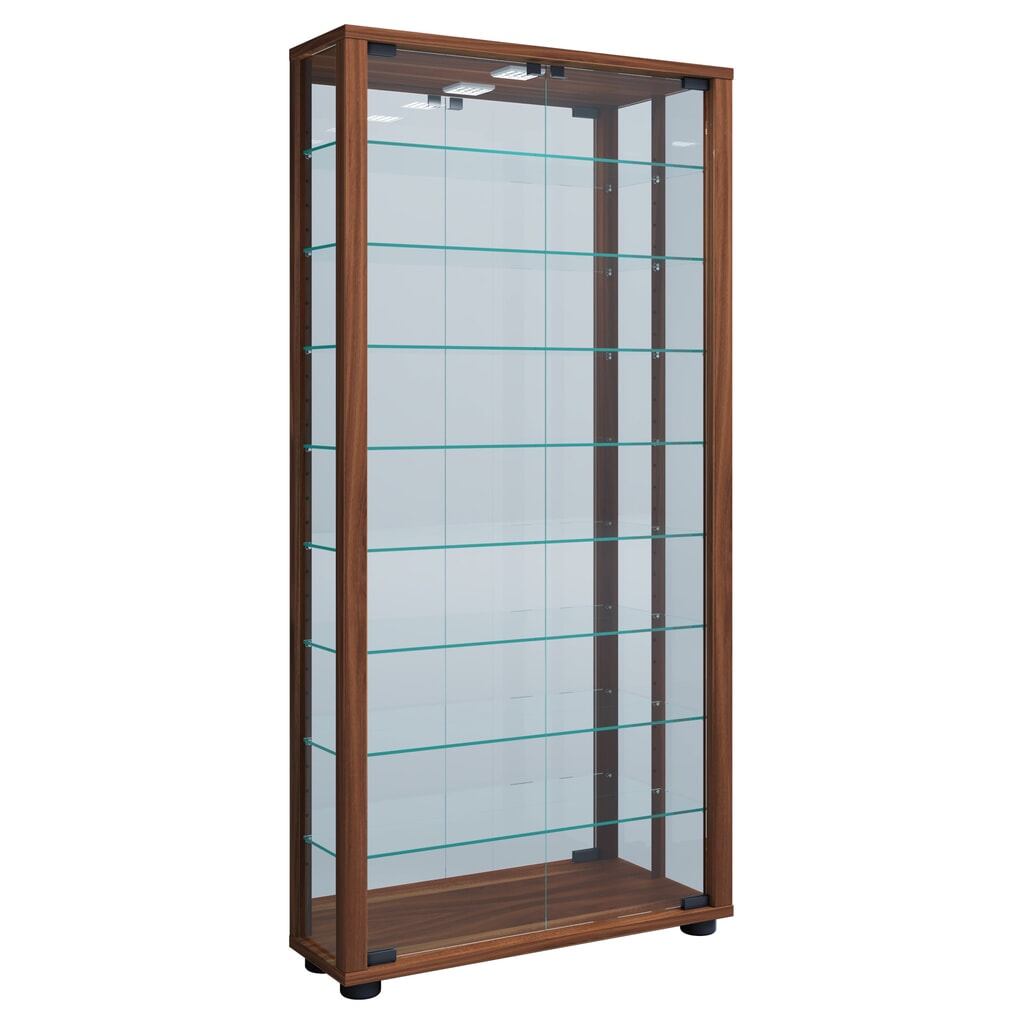 VCM Wandvitrine Vitrosa Maxi mit Spiegel, Kern-Nussbaum Produktabbildung: VCM Wandvitrine Vitrosa Maxi mit Spiegel, Kern-Nussbaum