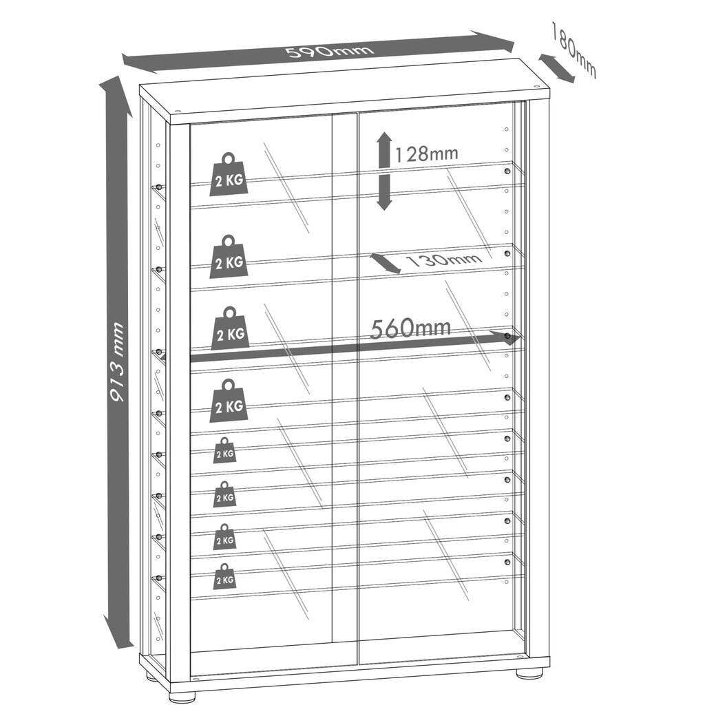 Produktabbildung Nr. 2: VCM Wandvitrine Vitrosa Mini mit Spiegel , Buche