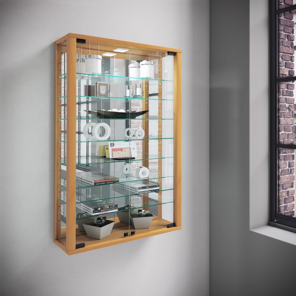 Produktabbildung Nr. 4: VCM Wandvitrine Vitrosa Mini mit Spiegel , Buche
