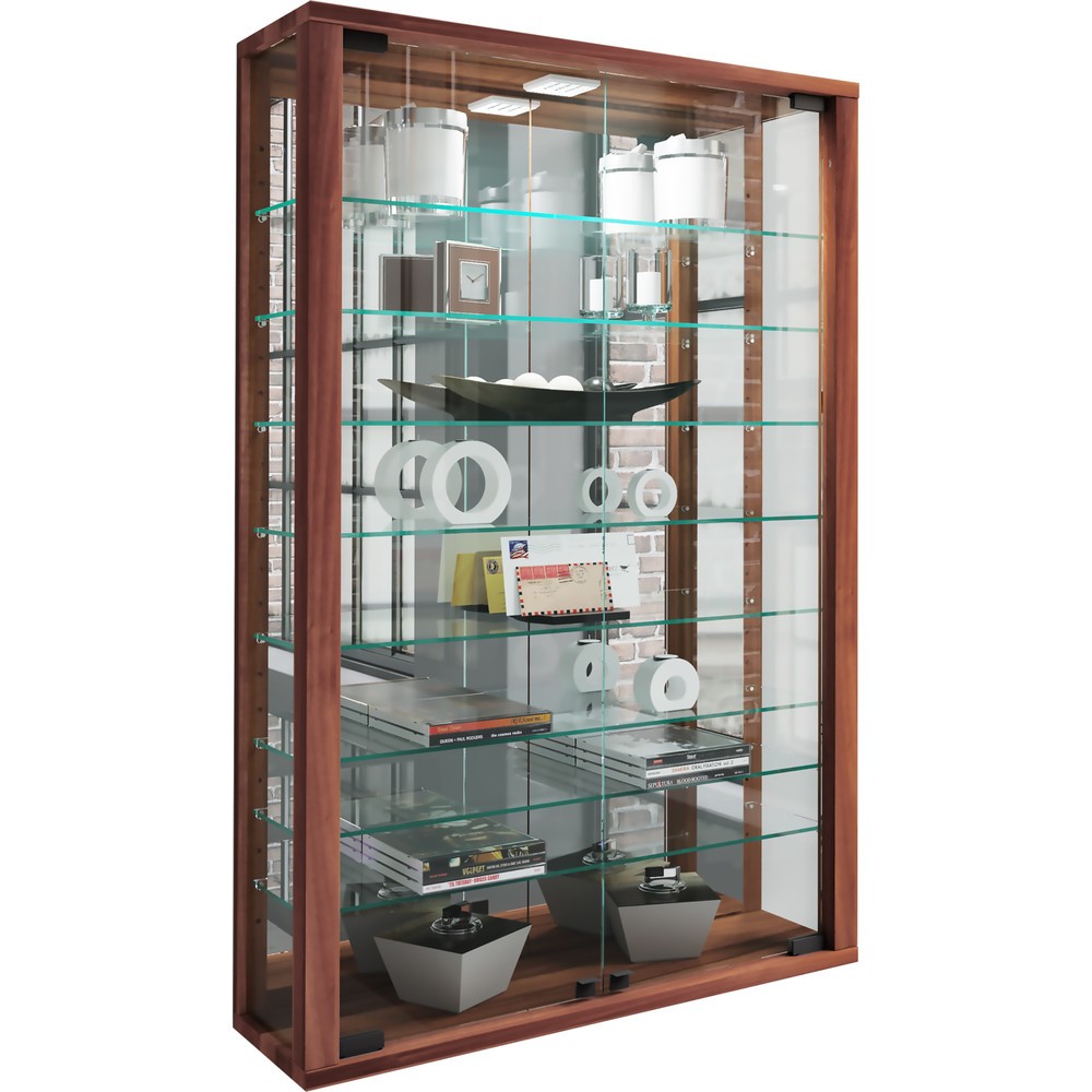 Produktabbildung Nr. 5: VCM Wandvitrine Vitrosa Mini mit Spiegel , Kern-Nussbaum