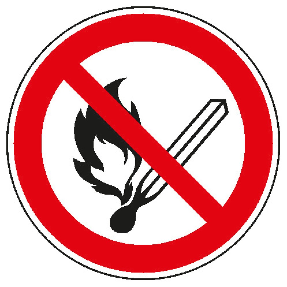 Produktabbildung: Feuer, offenes Licht und Rauchen verboten, Ø 100 mm, Alu
