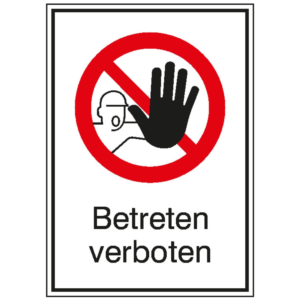 Produktabbildung: SafetyMarking® "Betreten verboten", HxB 371 x 262 mm, Alu