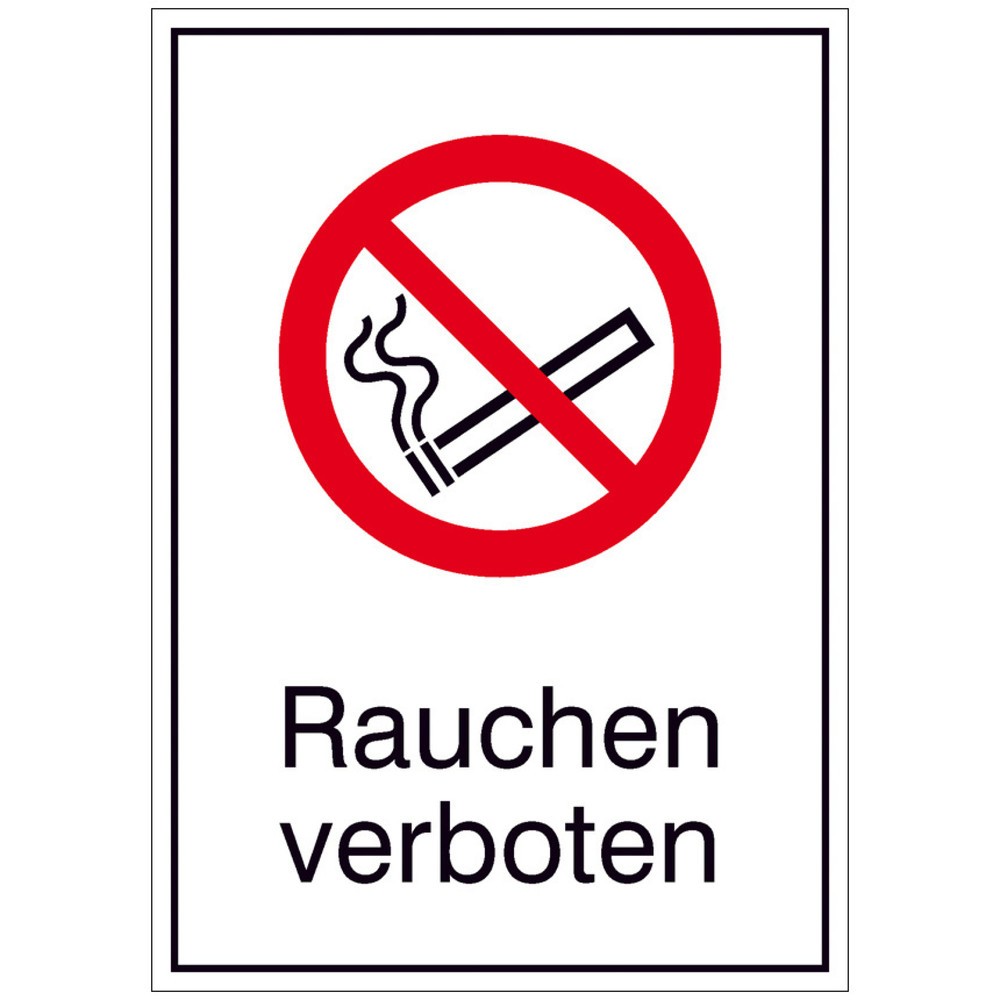 Produktabbildung: "Rauchen verboten", HxB 185 x 131 mm, Folie