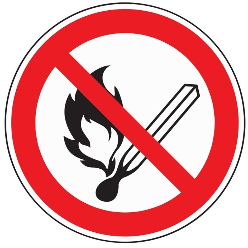 Produktabbildung: Verbotszeichen, Feuer/Licht verboten, ASR A1.3/DIN EN ISO 7010, Folie
