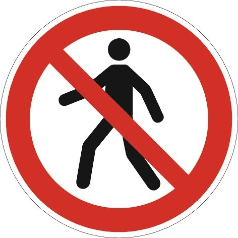 Produktabbildung: Verbotszeichen, Fußgänger verboten, ASR A1.3/DIN EN ISO 7010, Folie