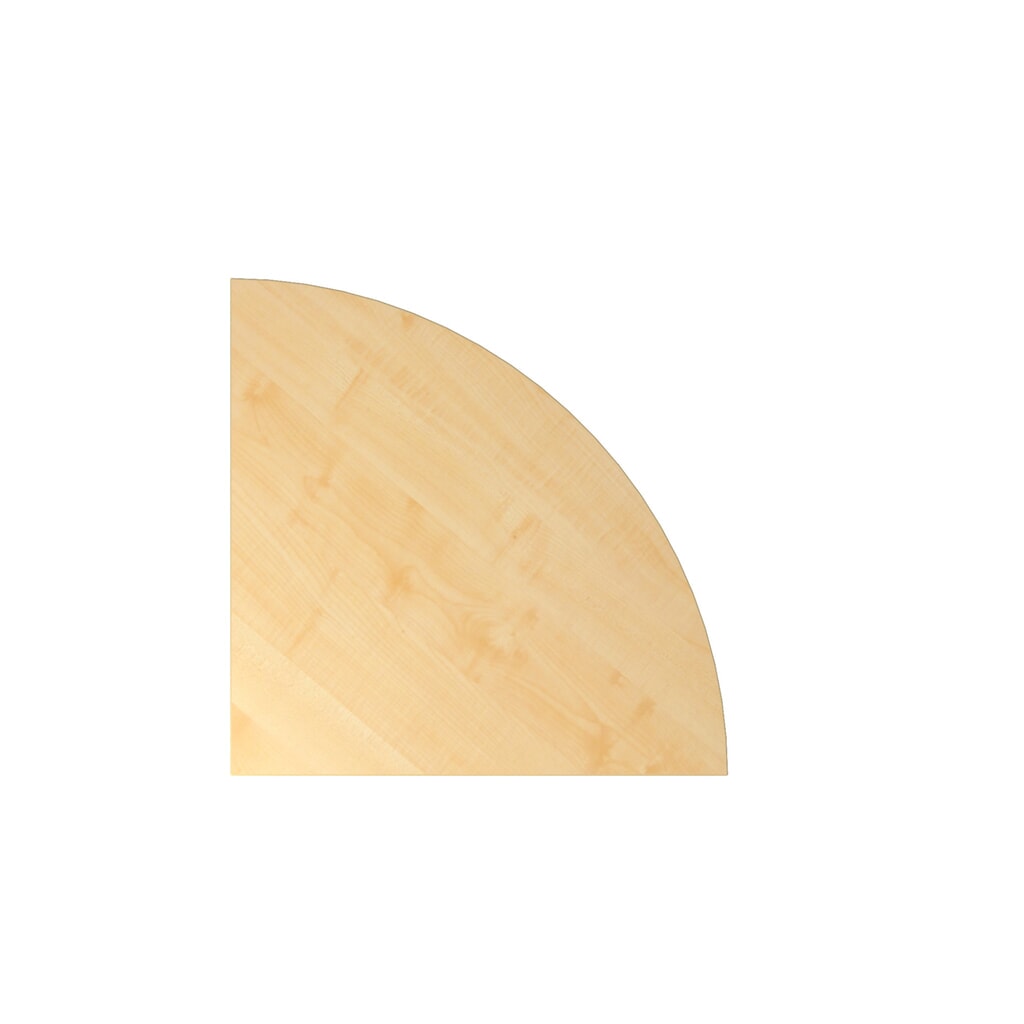 Produktabbildung: Verkettungsplatte für Schreibtisch mit Memoryschalter, Viertelkreis, BxT 800 x 800 mm, Ahorn