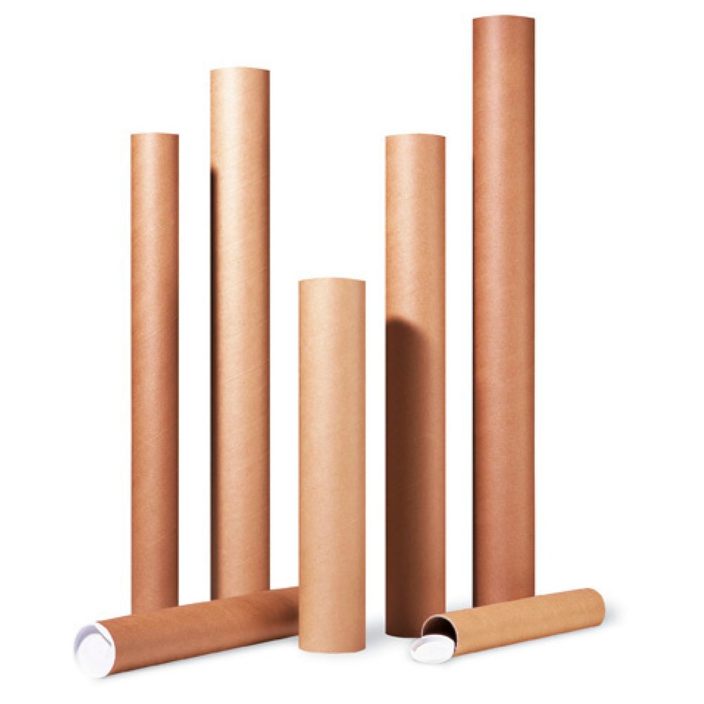 Produktabbildung: Versandrohre, 60 mm Durchmesser x 610 mm Länge, braun, DIN A1, Wandstärke 2 mm