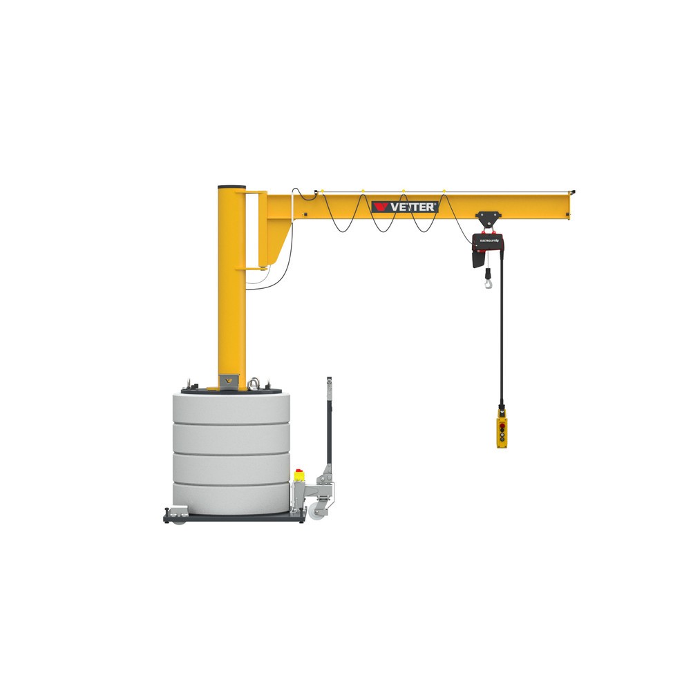 Produktabbildung: VETTER® Schwenkkran inkl. LIFTKET Elektrokettenzug, Schwenkbereich 270°, Ausladung 3.000 mm, TK 125 kg