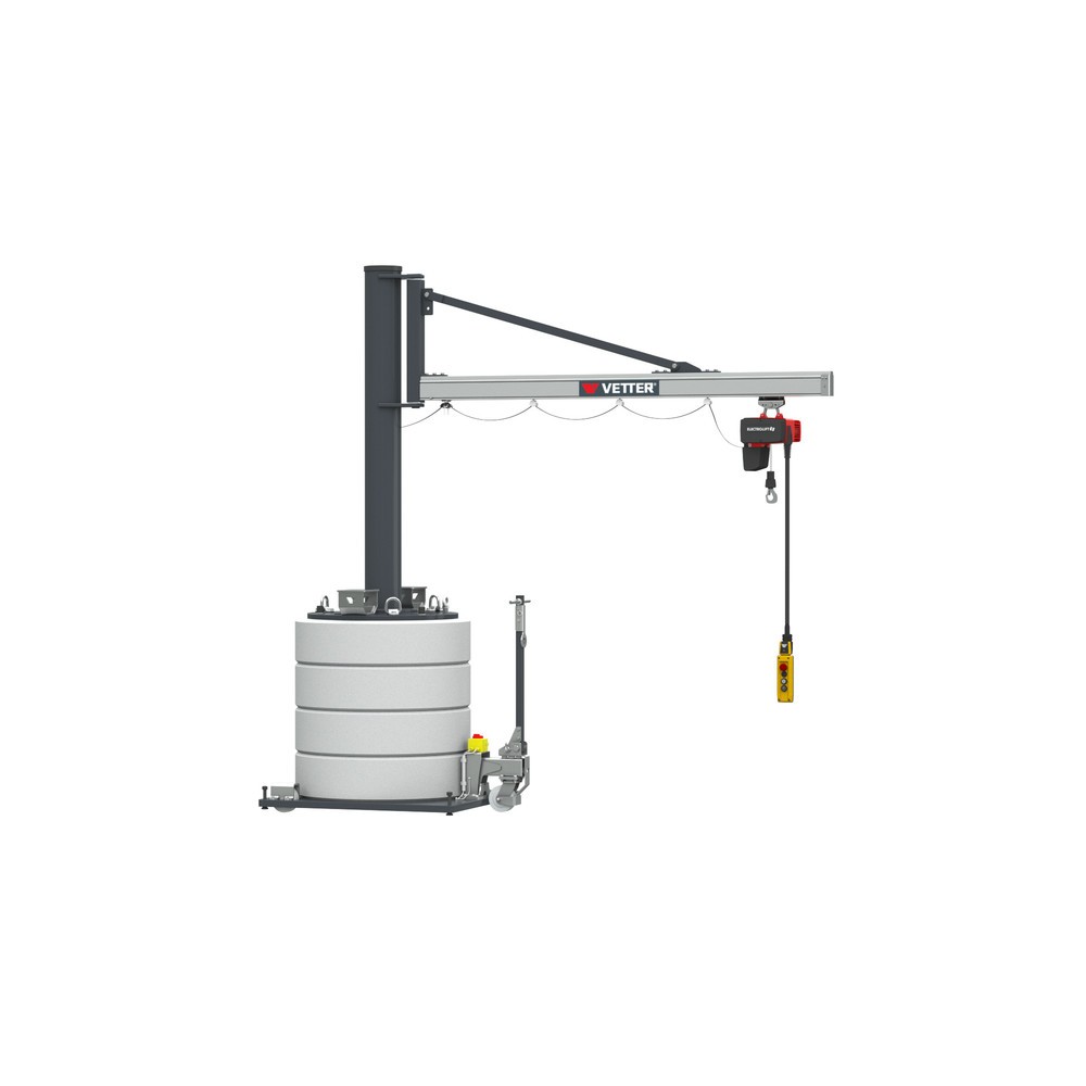 Produktabbildung Nr. 3: VETTER® Schwenkkran inkl. LIFTKET Elektrokettenzug, Schwenkbereich 270°, Ausladung 2.900 mm, TK 125 kg