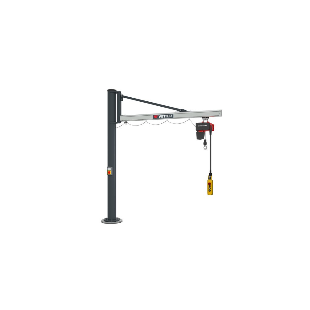 Produktabbildung Nr. 3: VETTER® Schwenkkran inkl. LIFTKET Elektrokettenzug, Säulenausführung, Ausladung 2.900 mm, TK 125 kg