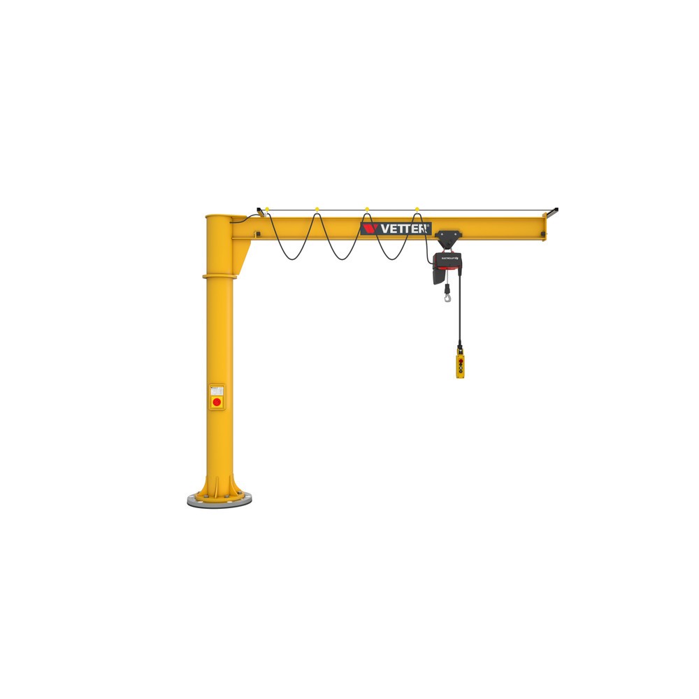 Produktabbildung: VETTER® Schwenkkran inkl. LIFTKET Elektrokettenzug, Säulenausführung, 360° Schwenkbereich, Ausladung 3.000 mm, TK 125 kg