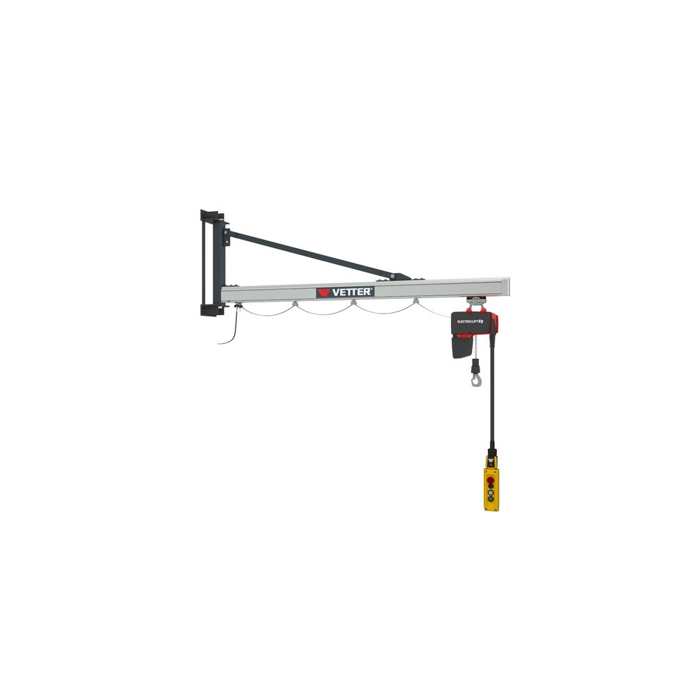Produktabbildung Nr. 3: VETTER® Schwenkkran inkl. LIFTKET Elektrokettenzug, Wandausführung, Ausladung 1.900 mm, TK 125 kg