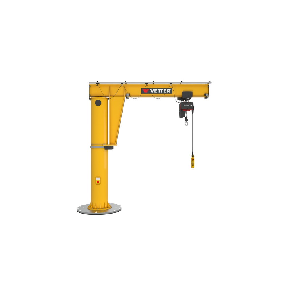 Produktabbildung: VETTER® Schwenkkran inkl. LIFTKET Elektrokettenzug, Säulenausführung, 360° Schwenkbereich, Ausladung 3.000 mm inkl. LIFTKET Elektrokettenzug, TK 250 kg