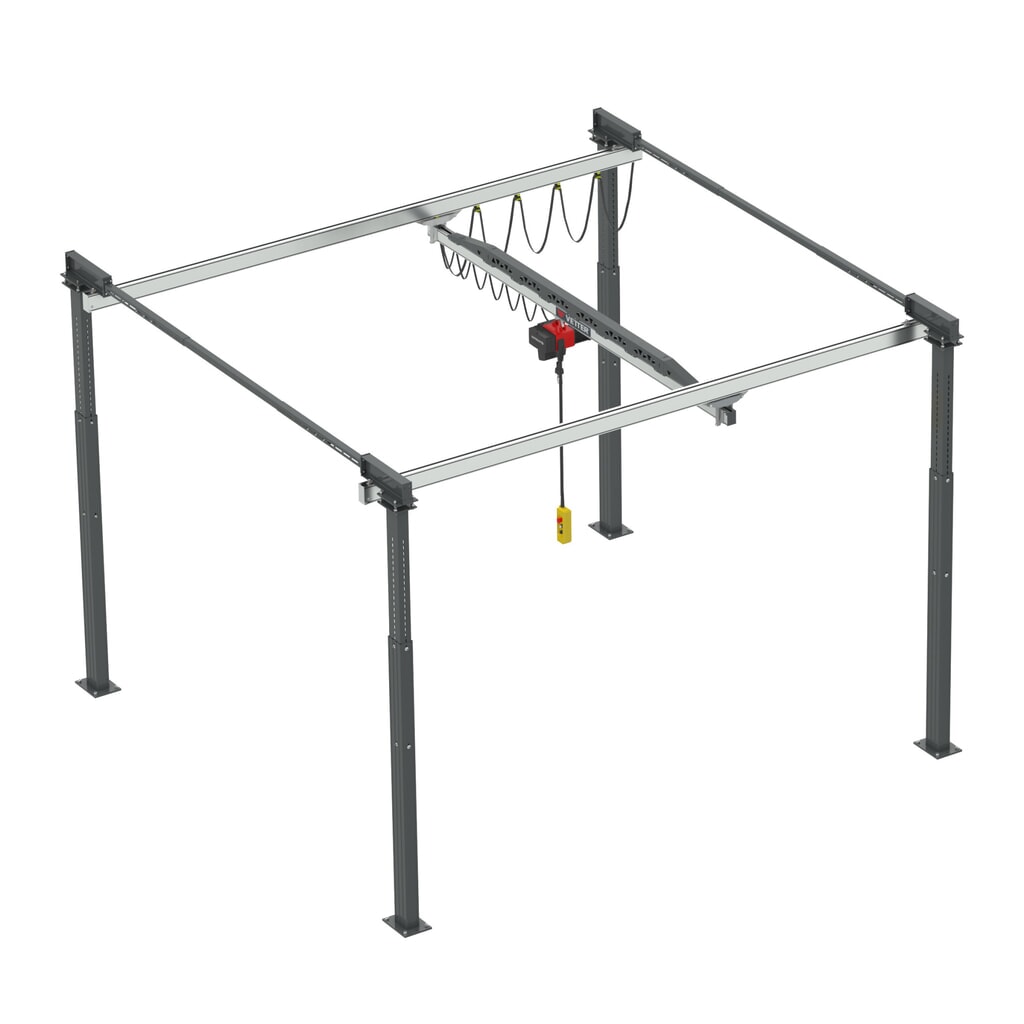 Produktabbildung: VETTER® Zweischienen-Portalkran ErgoLine®, Gesamtlänge 4m, TK 250 kg