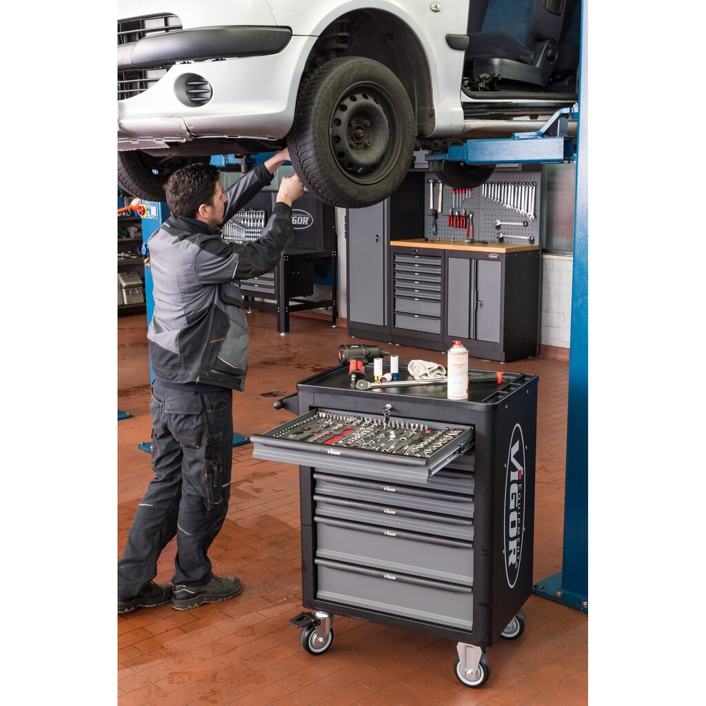 Produktabbildung Nr. 4: VIGOR® Werkzeugwagen 1000, 7 Schubladen, inkl. 248-teiligem Werkzeugsortiment