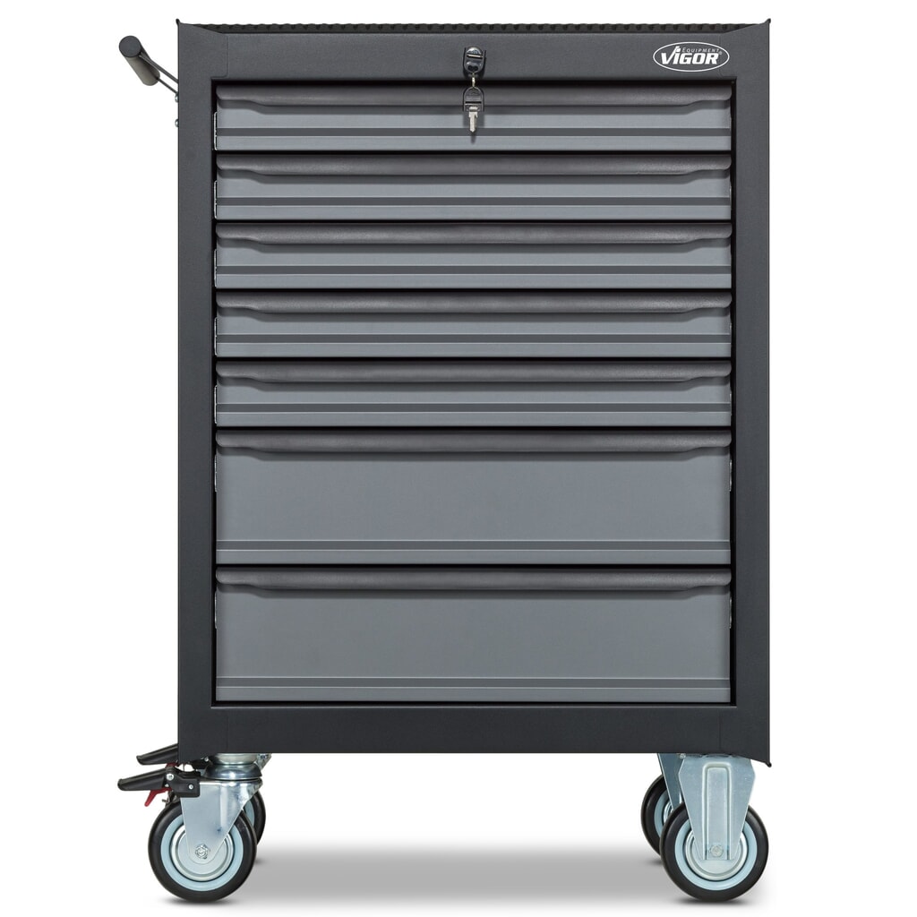 Produktabbildung Nr. 2: VIGOR® Werkzeugwagen 500N, 7 Schubladen, inkl. 227-teiligem Werkzeugsortiment