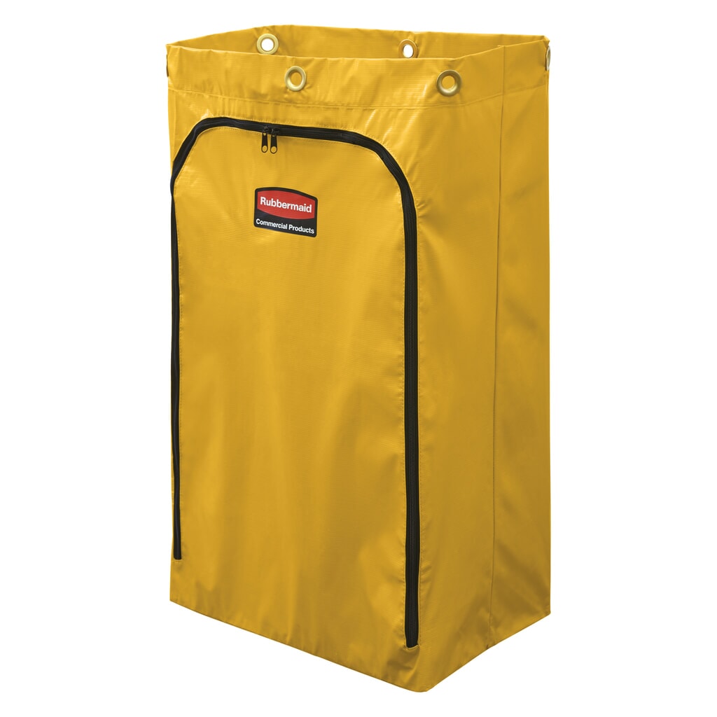 Produktabbildung: Vinyl-Ersatzsack für Reinigungswagen und Rubbermaid® Hausmeisterwagen, seitlicher Reißverschluss, gelb