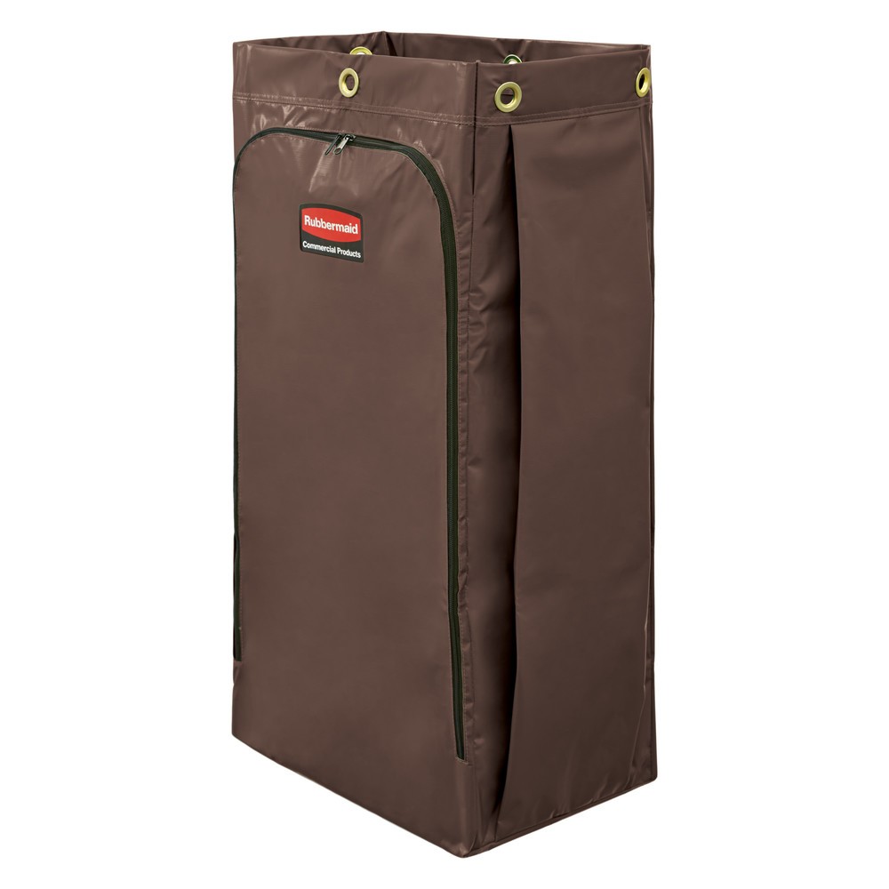 Produktabbildung: Vinyl-Ersatzsack für Rubbermaid® Service- und Hotelwagen, seitlicher Reißverschluss, schwarz