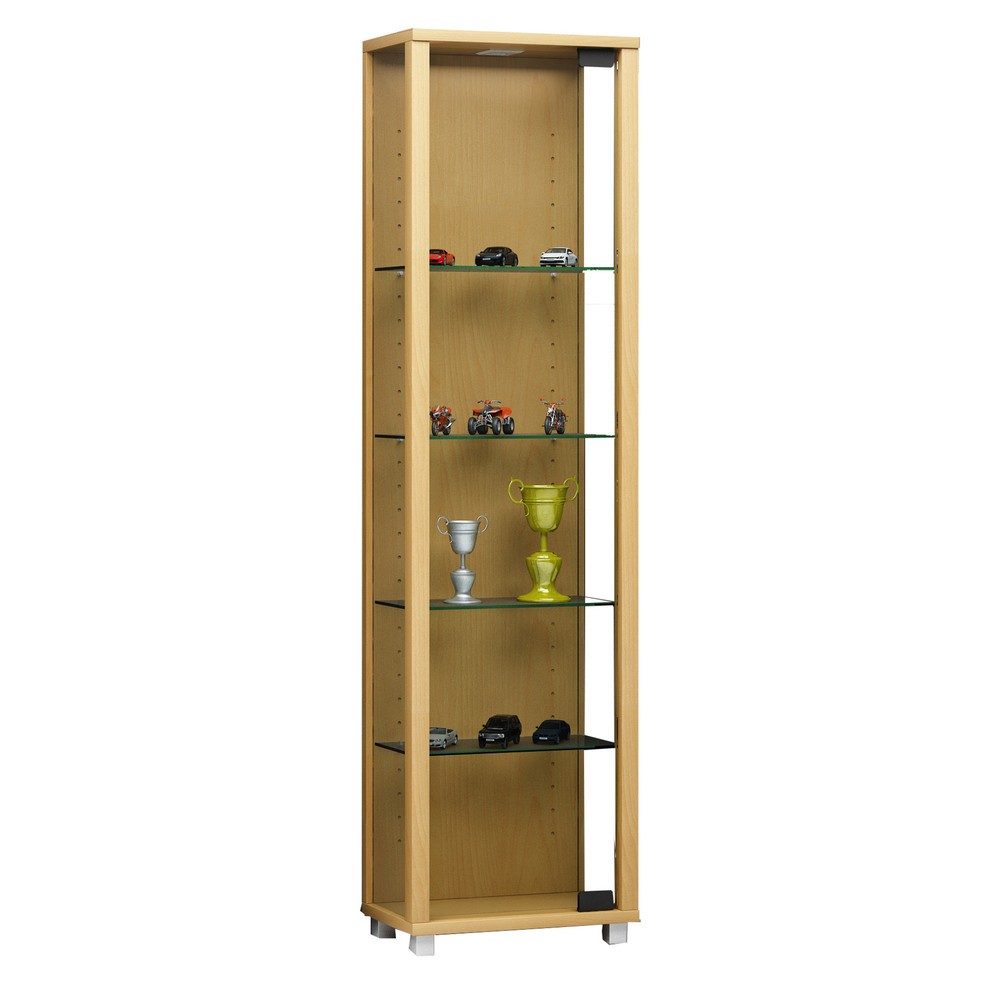 Produktabbildung: VCM Vitrine Edana Mini, mit 4 Einlegeböden, ohne Beleuchtung, Buche